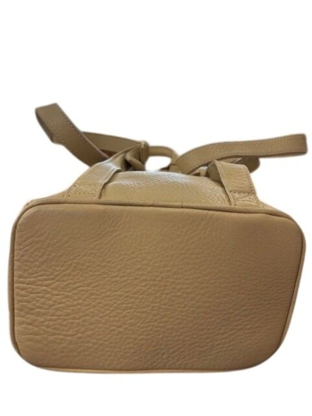 Coach Pebbled Leather Drawstring Backpack In Tan With Adjustable Straps - Picture 4 of 7